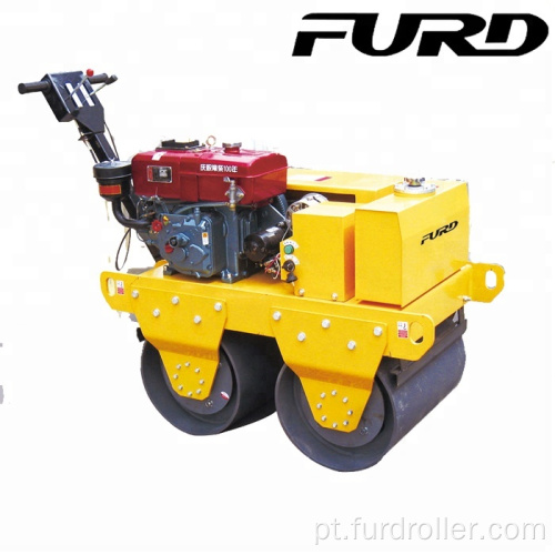 Máquina de construção Tambor Duplo Caminhada Atrás do Mini Compactador de Rolos de Estrada FYL-S600CS